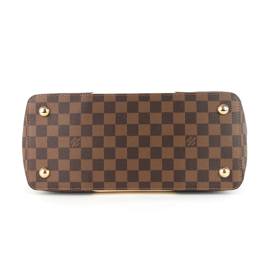 jersey damier ebene canvas and taurillon leather tote bag