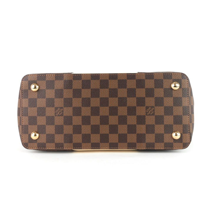 jersey damier ebene canvas and taurillon leather tote bag
