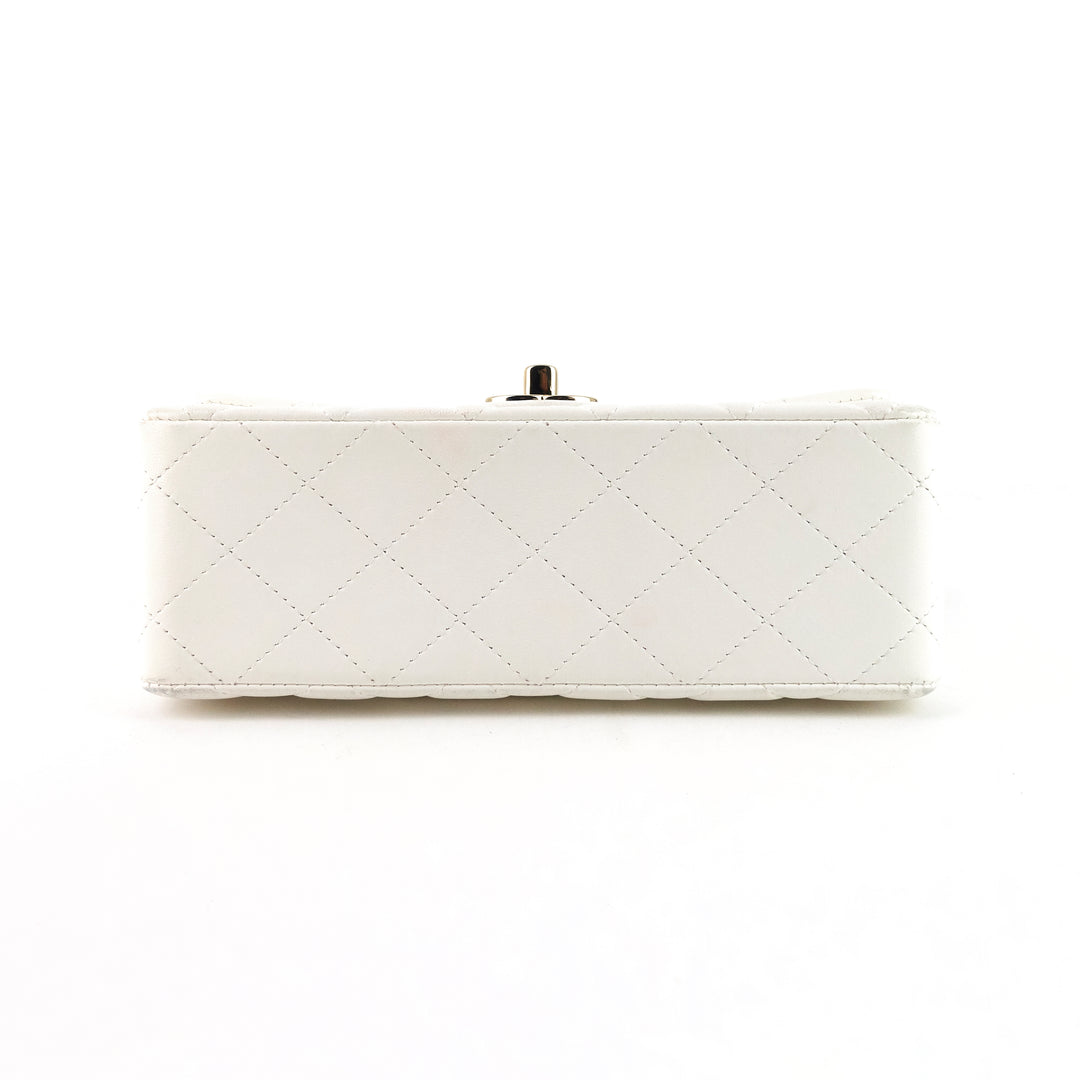 classic single flap mini lambskin leather bag
