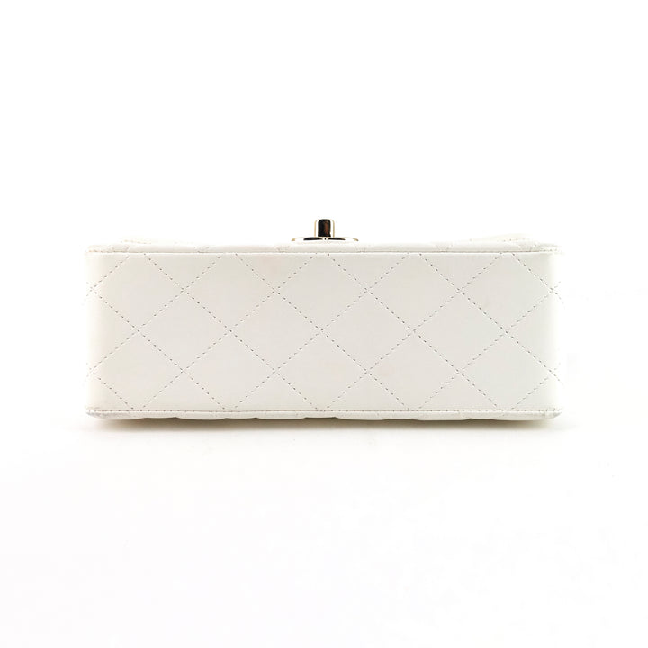 classic single flap mini lambskin leather bag