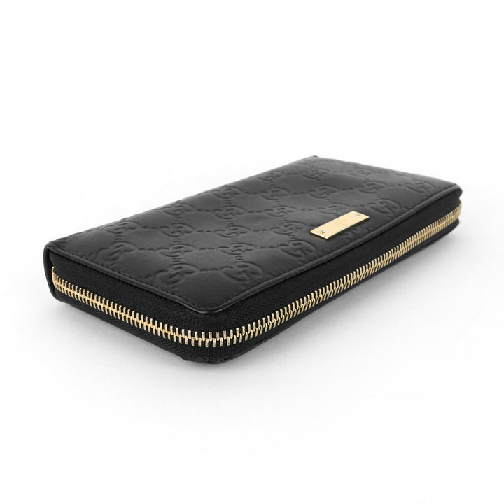 zip around continental guccissima leather wallet