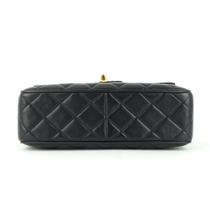 vintage lambskin leather flap camera bag