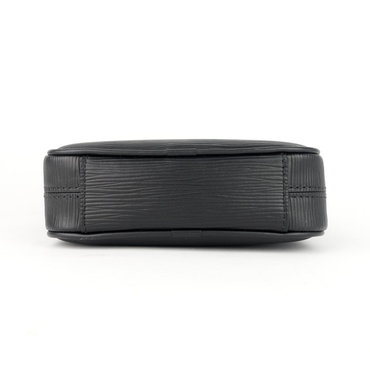 danube slim black epi leather bag