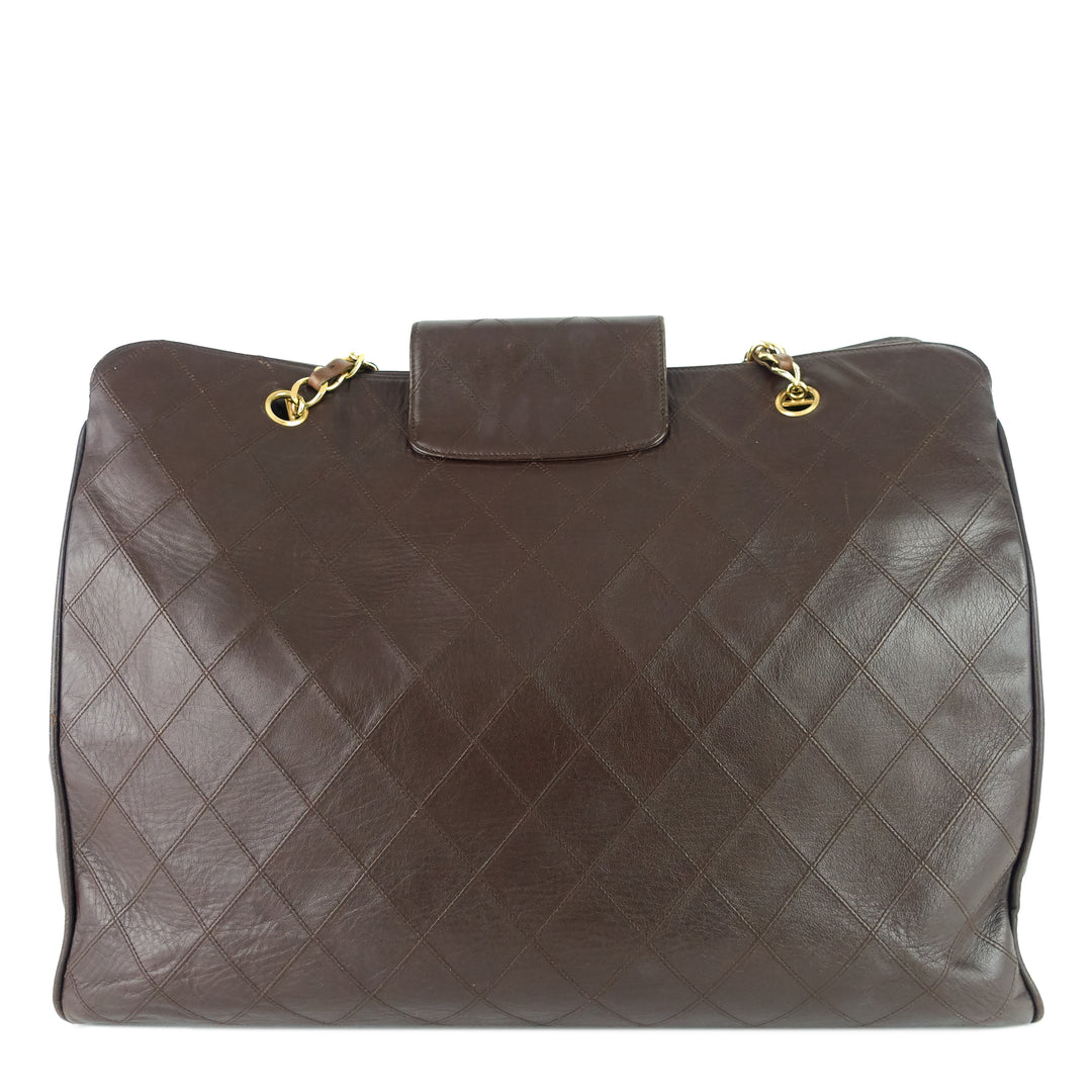 vintage supermodel weekender large calfskin leather bag