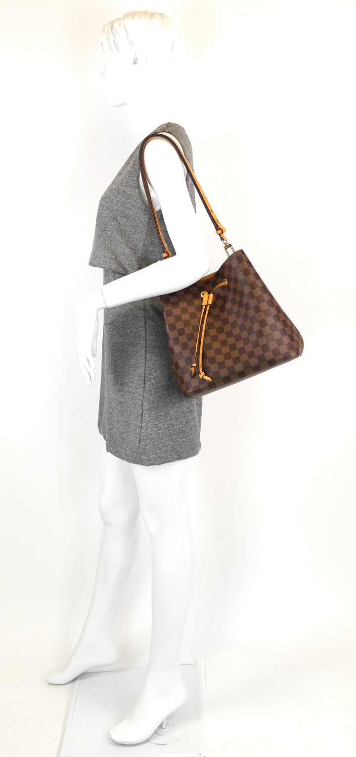 néonoé saffron damier ebene canvas bag