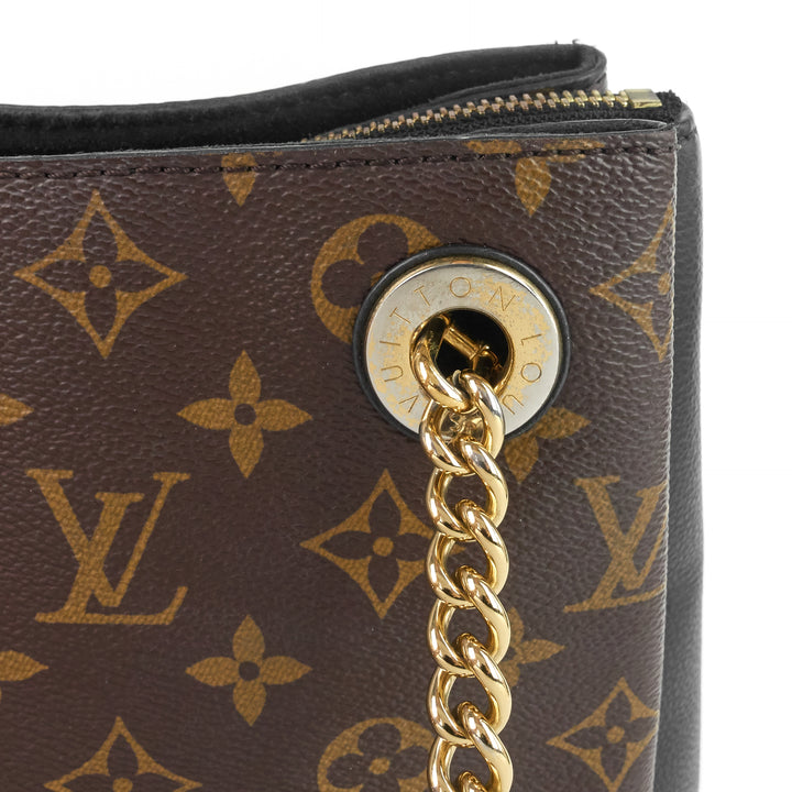surène mm monogram canvas and calfskin leather tote bag