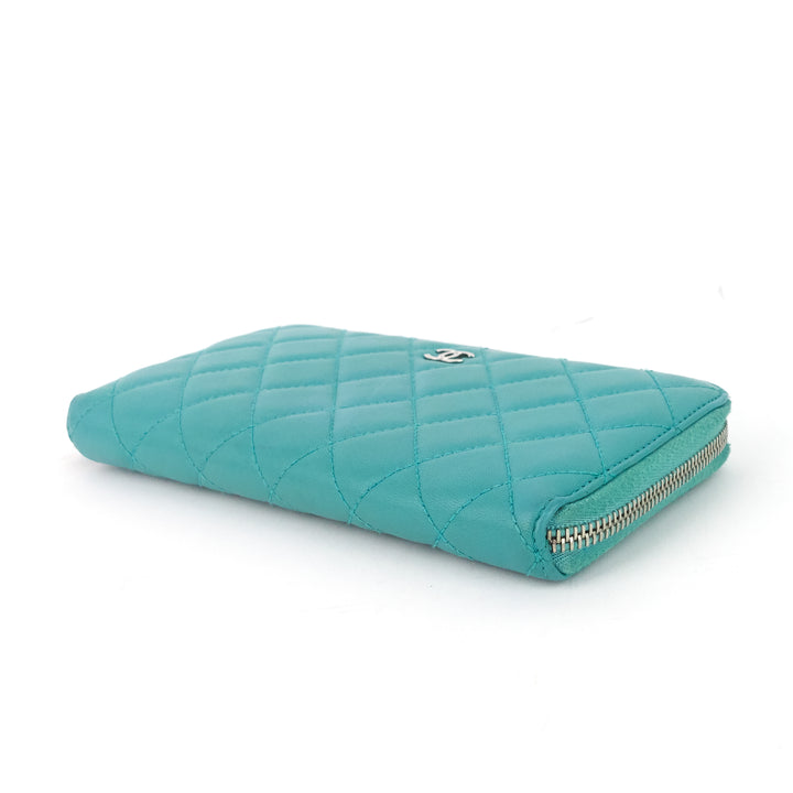 classic zip around large lambskin wallet