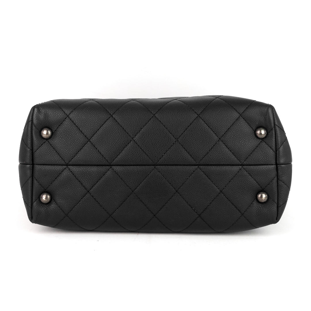shopping in chains large calf leather bag