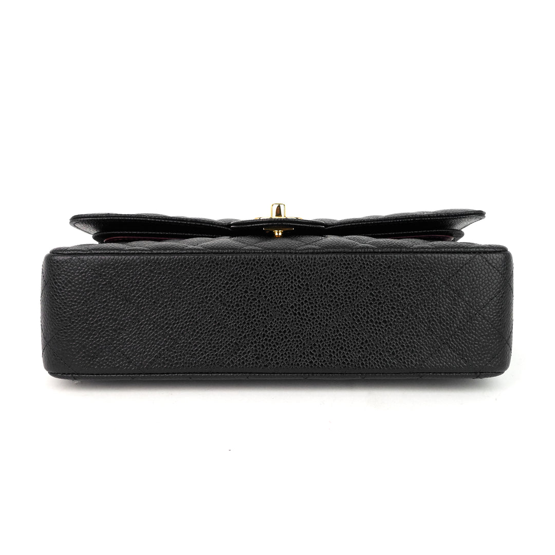 classic double flap medium caviar leather bag