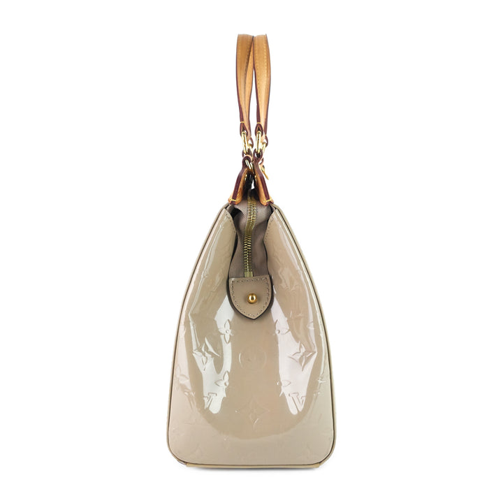 brea mm beige poudre monogram vernis leather bag