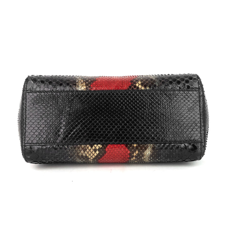 peekaboo mini snakeskin handbag with strap