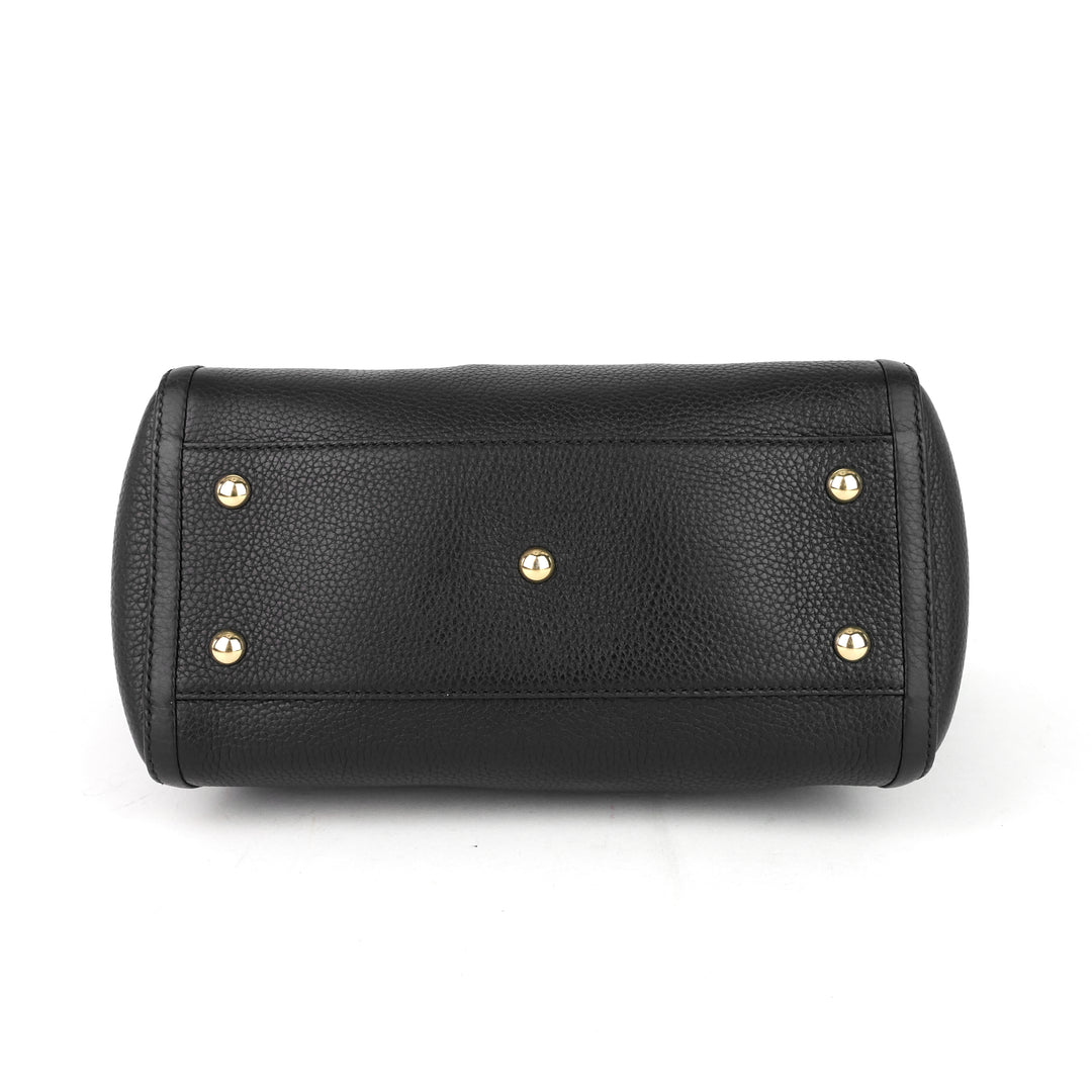 soho pebbled leather small top handle tote bag