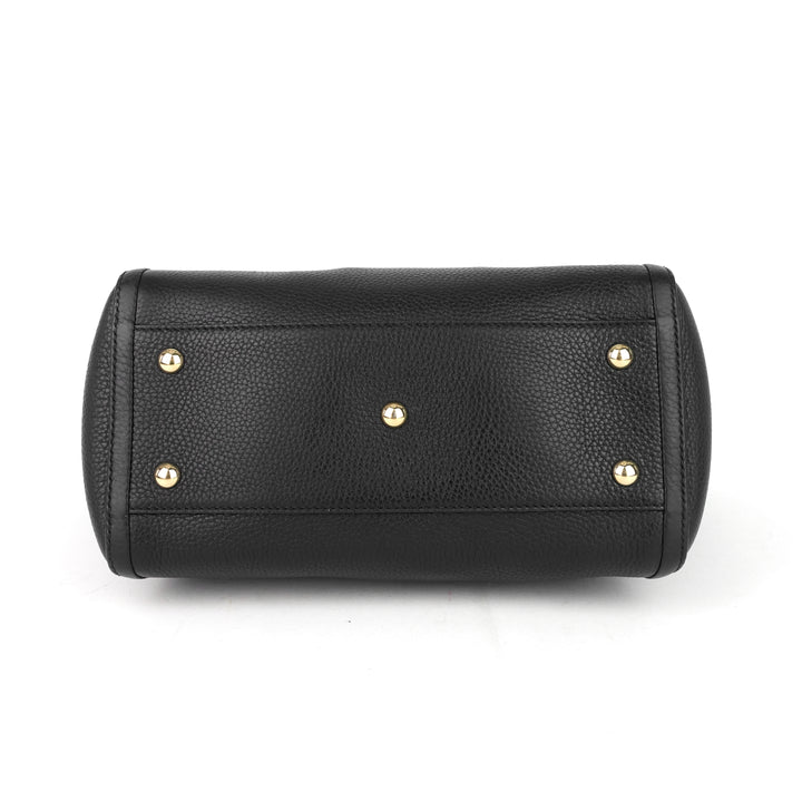 soho pebbled leather small top handle tote bag