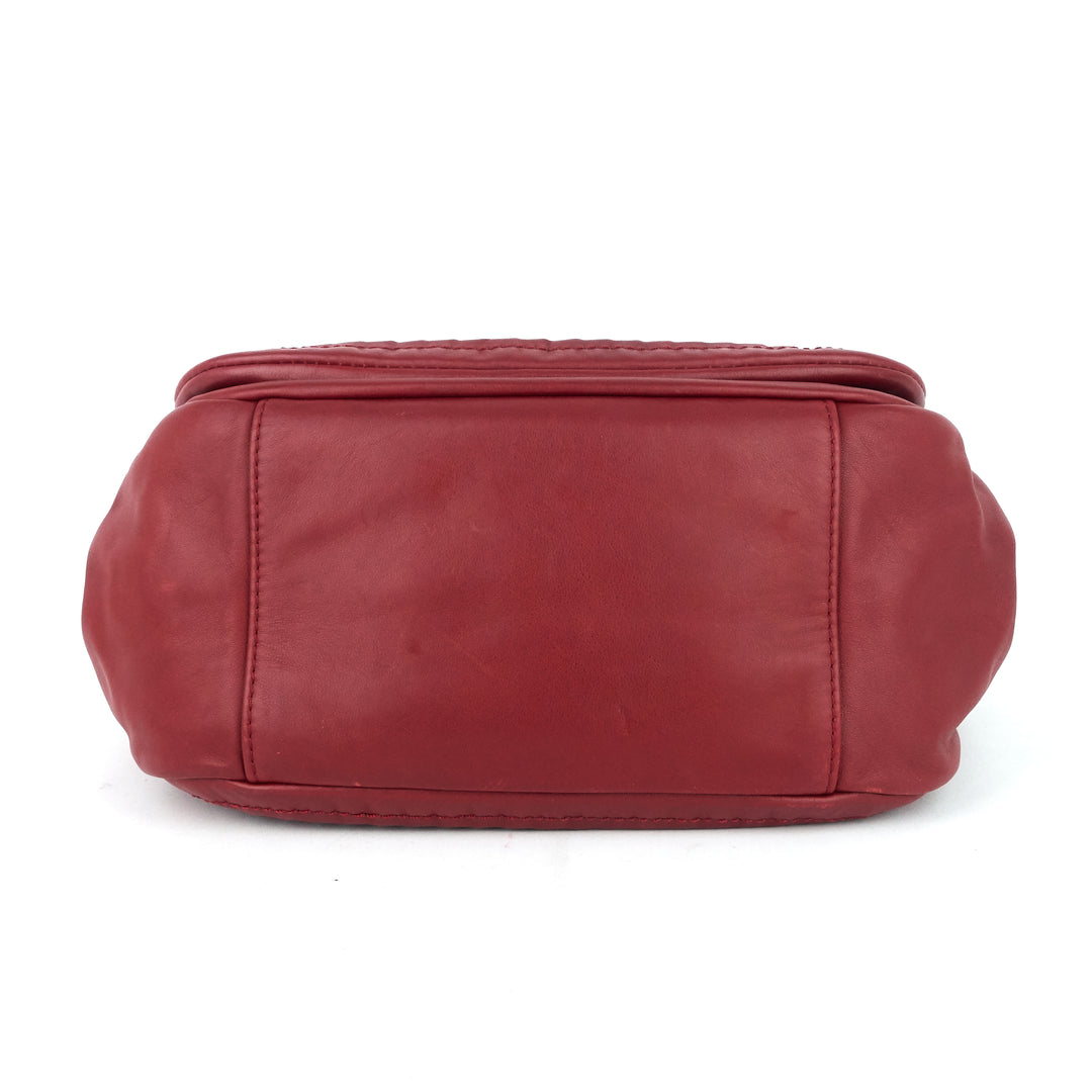 leather luxe ligne accordion flap bag