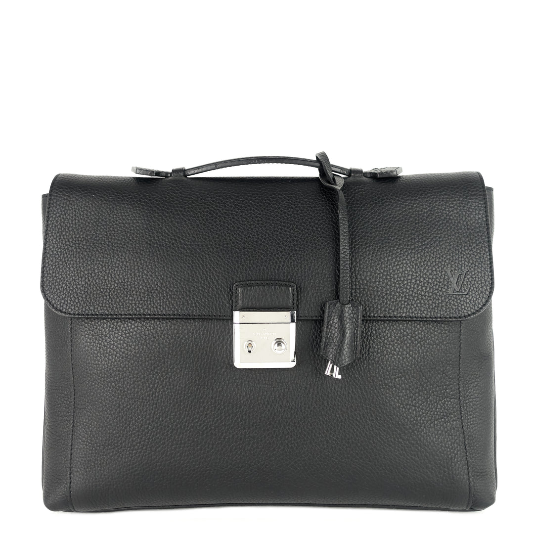 serviette dorian taurillon leather briefcase bag