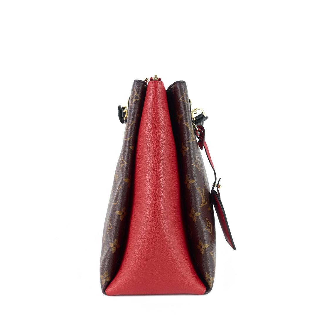 surène mm monogram canvas and calfskin leather tote bag