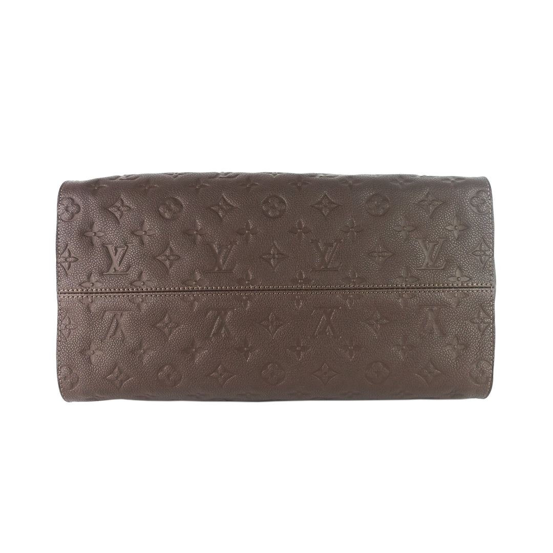 lumineuse empreinte leather bag
