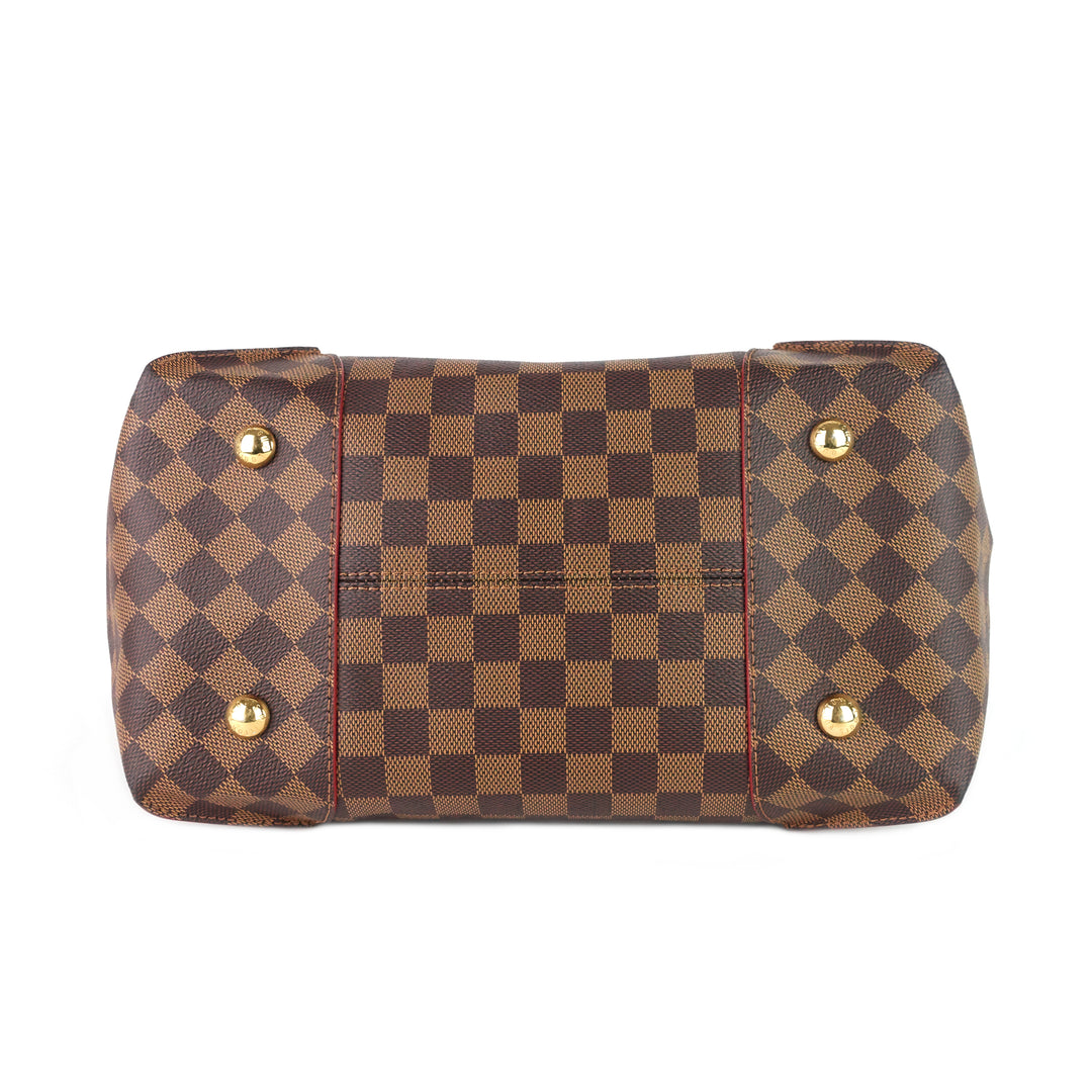 caissa mm damier ebene canvas tote bag