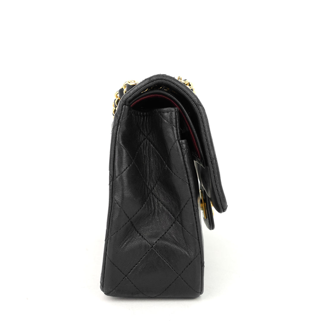 classic double flap small lambskin shoulder bag