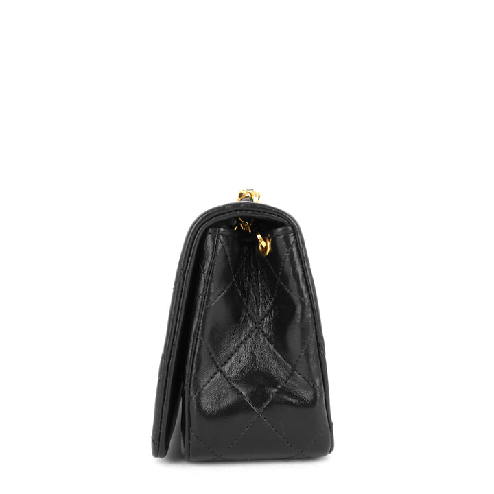 lambskin leather small single flap bag