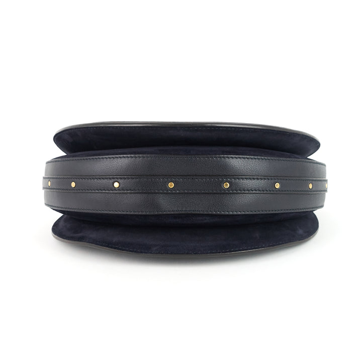 pixie medium calfskin and suede double handle bag