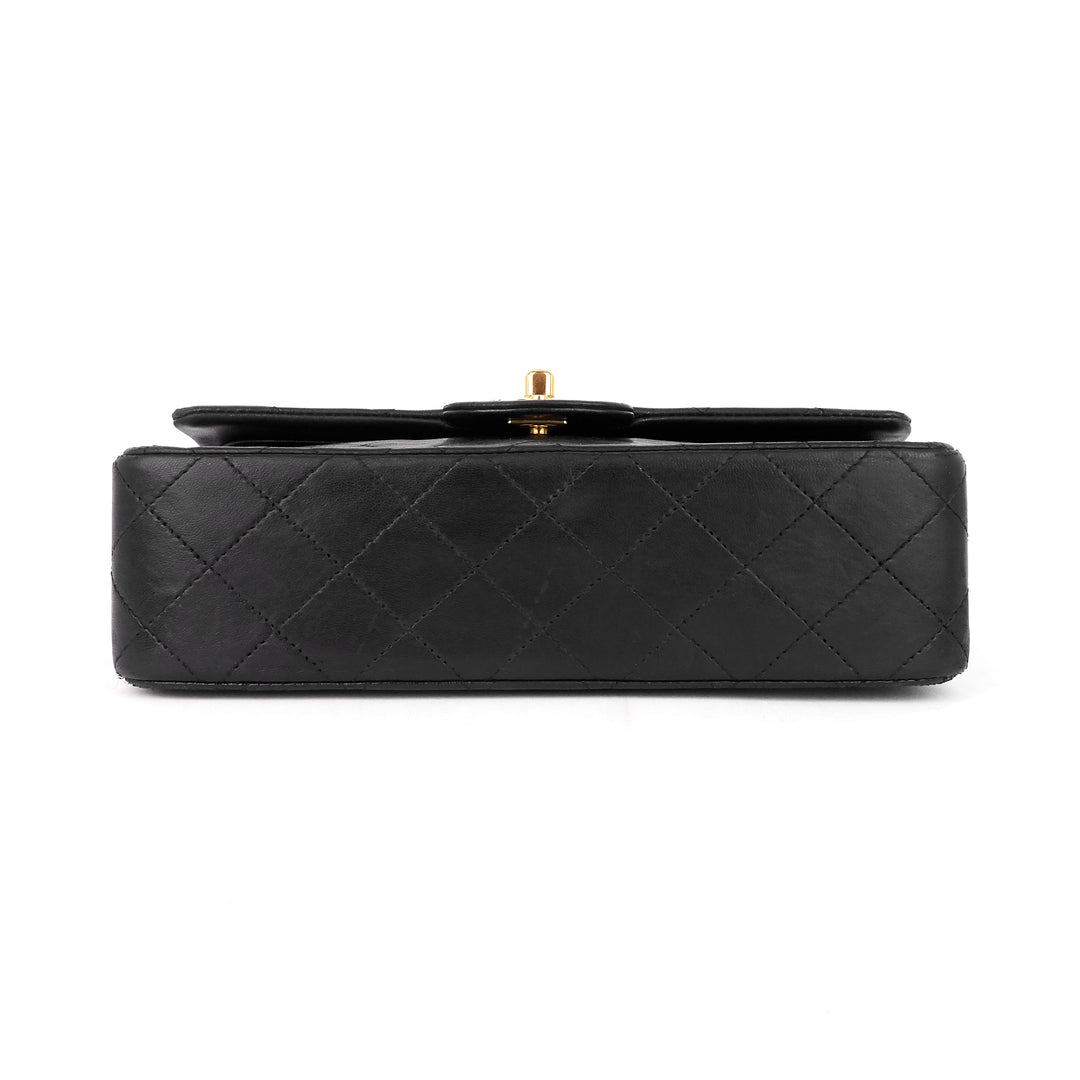 vintage double flap small lambskin leather bag