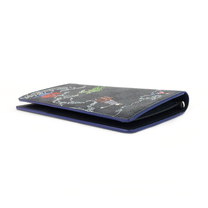 brazza world map damier graphite canvas wallet