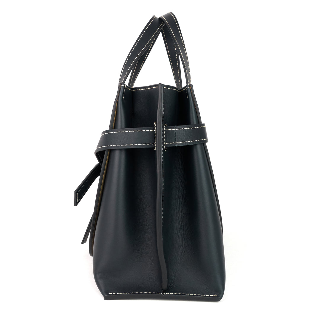 loewe gate top handle small calf leather tote bag