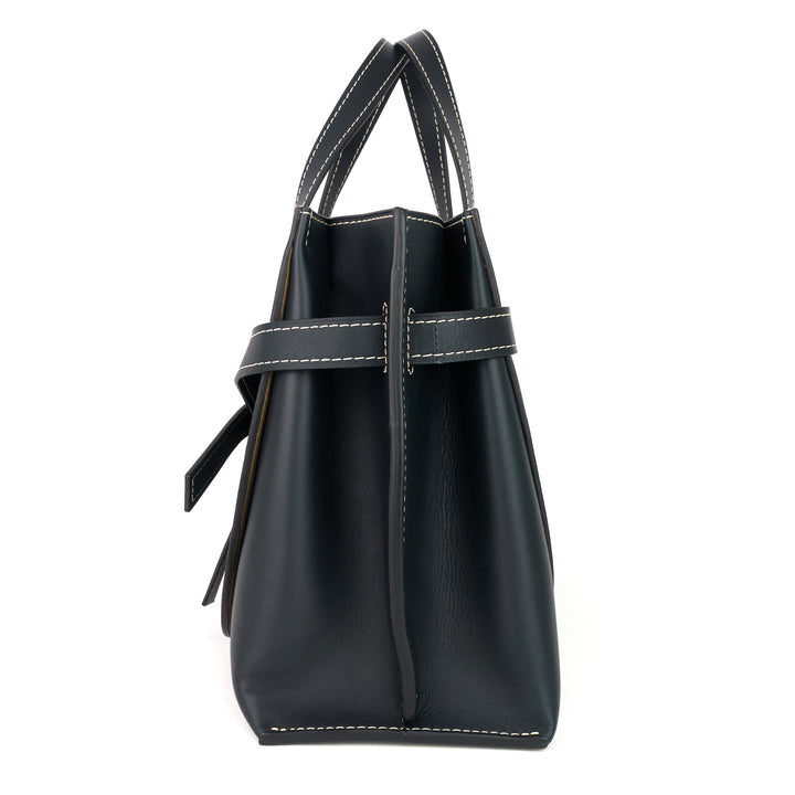 loewe gate top handle small calf leather tote bag