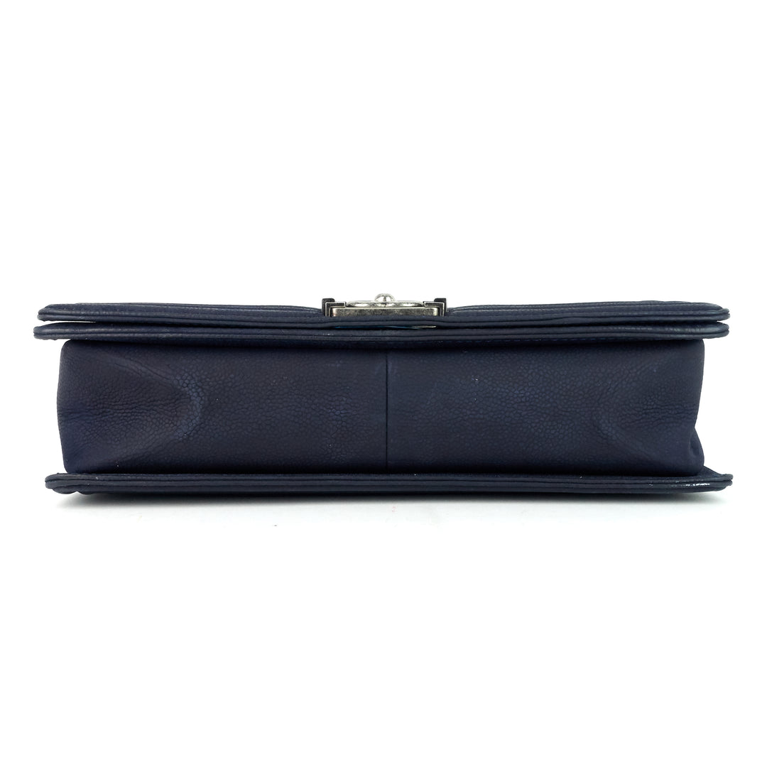 large boy bull suede flap bag