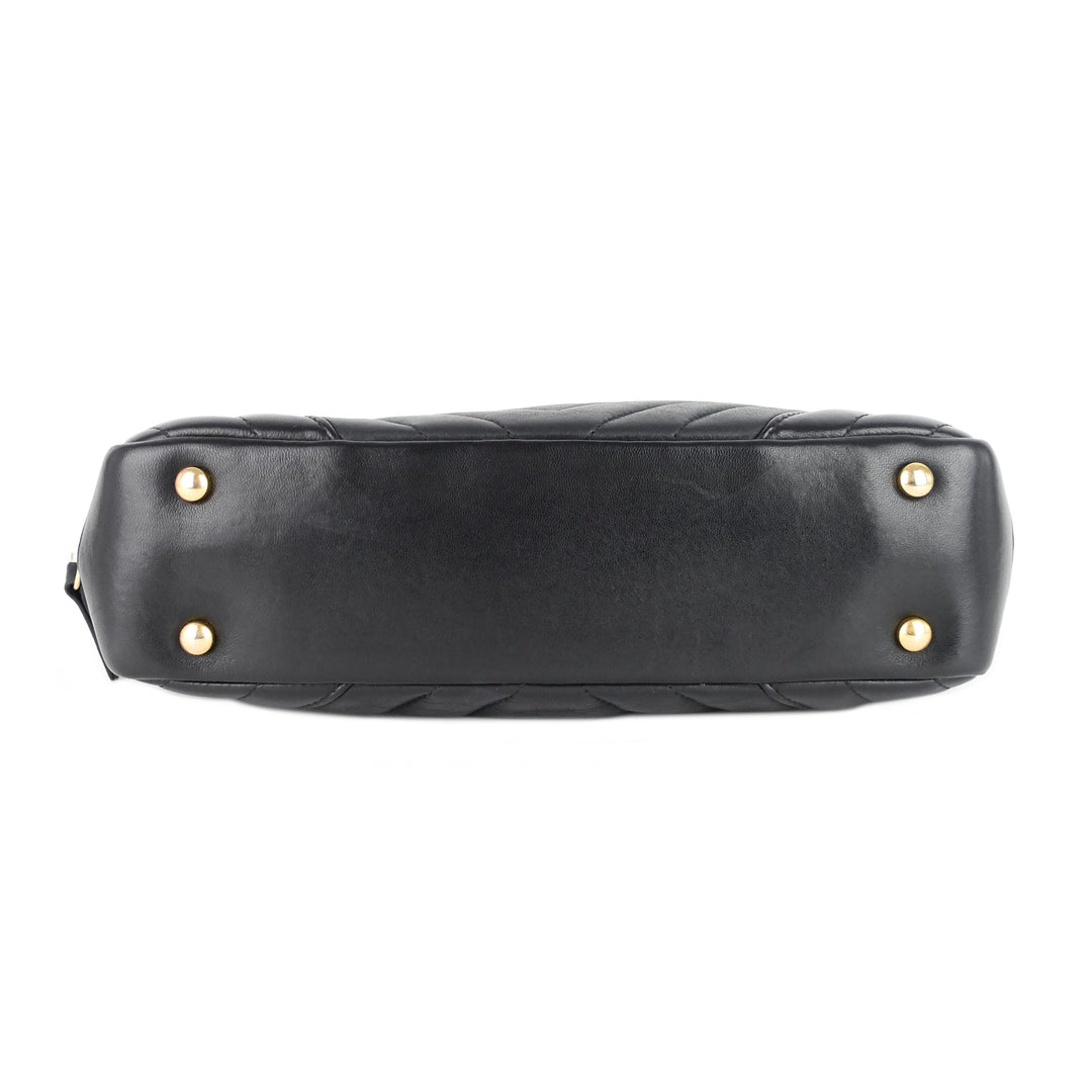 chevron quilted lambskin leather camera bag