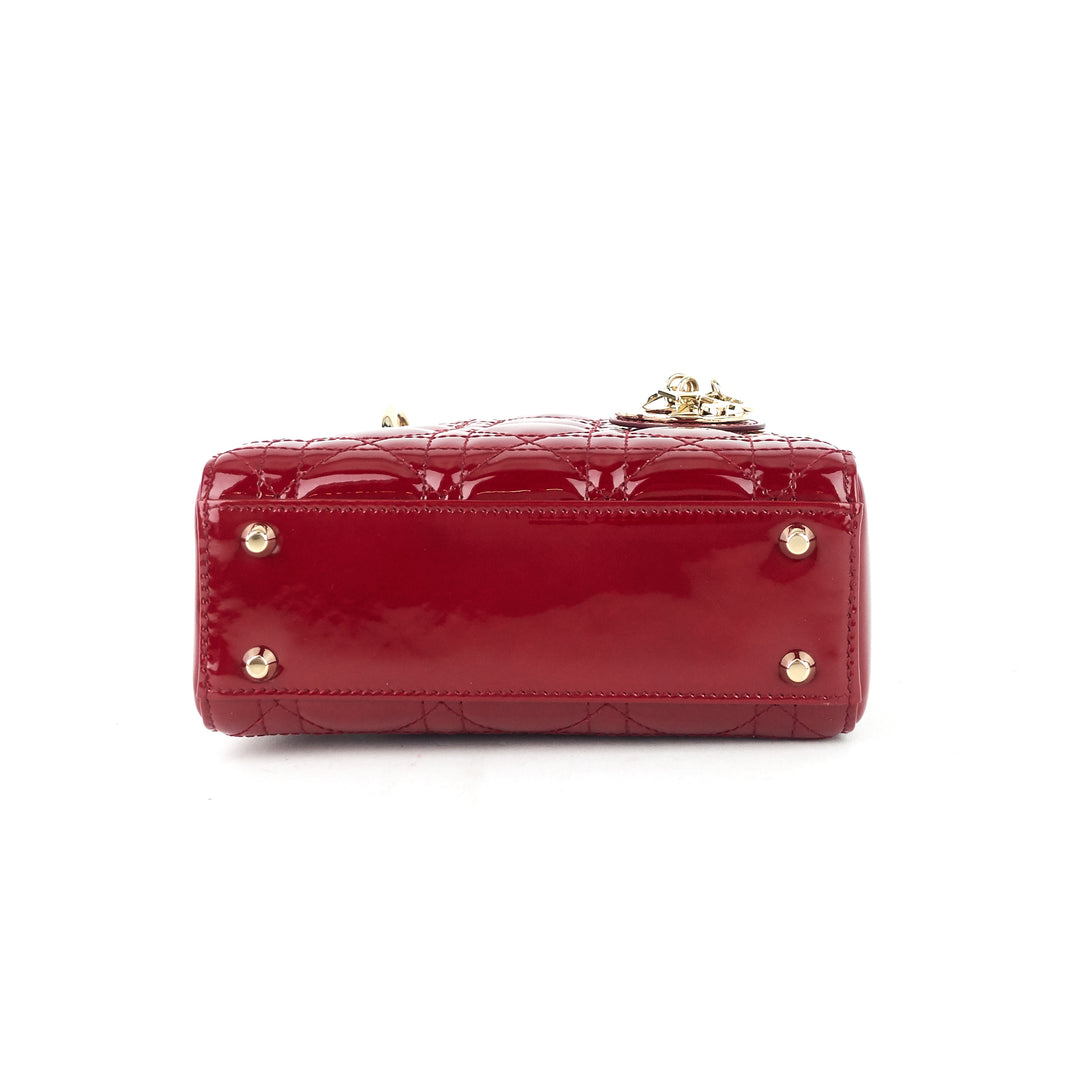 lady dior mini patent leather bag