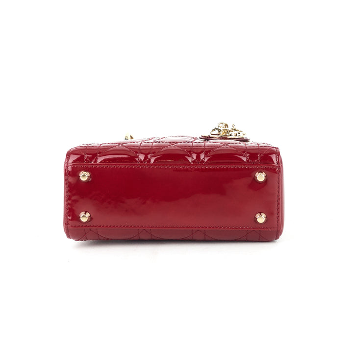 lady dior mini patent leather bag