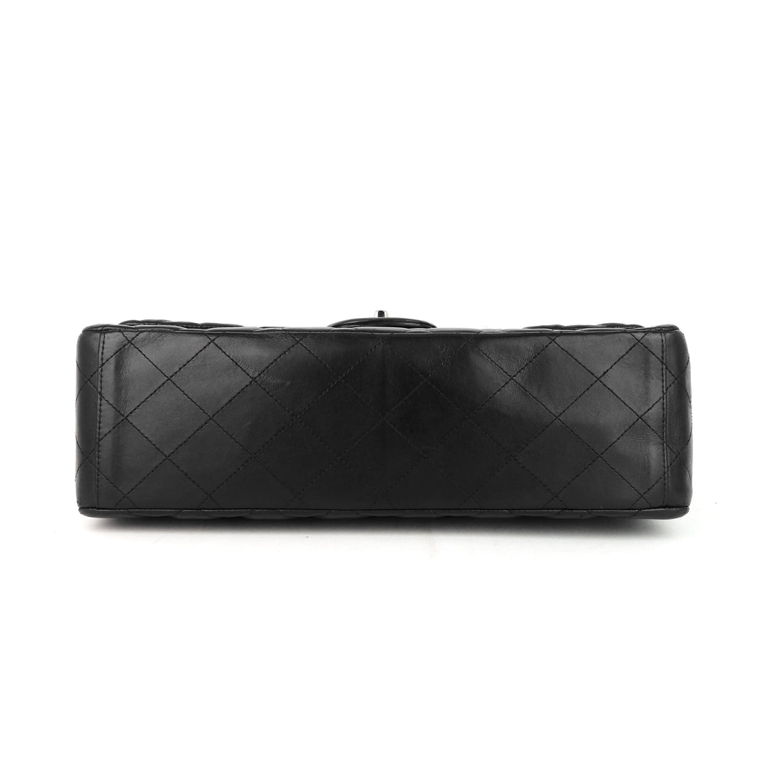 classic single flap maxi lambskin leather bag