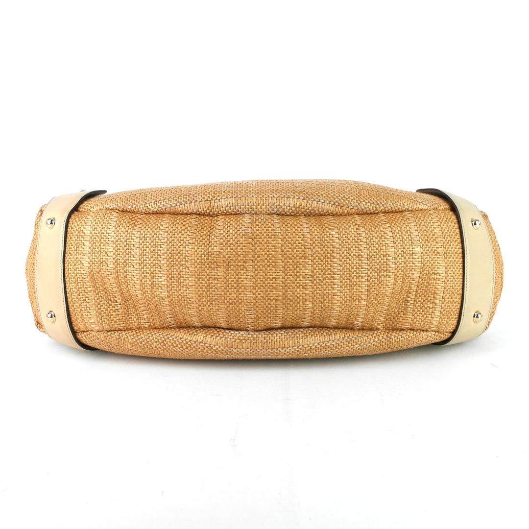 pelham woven straw tote bag