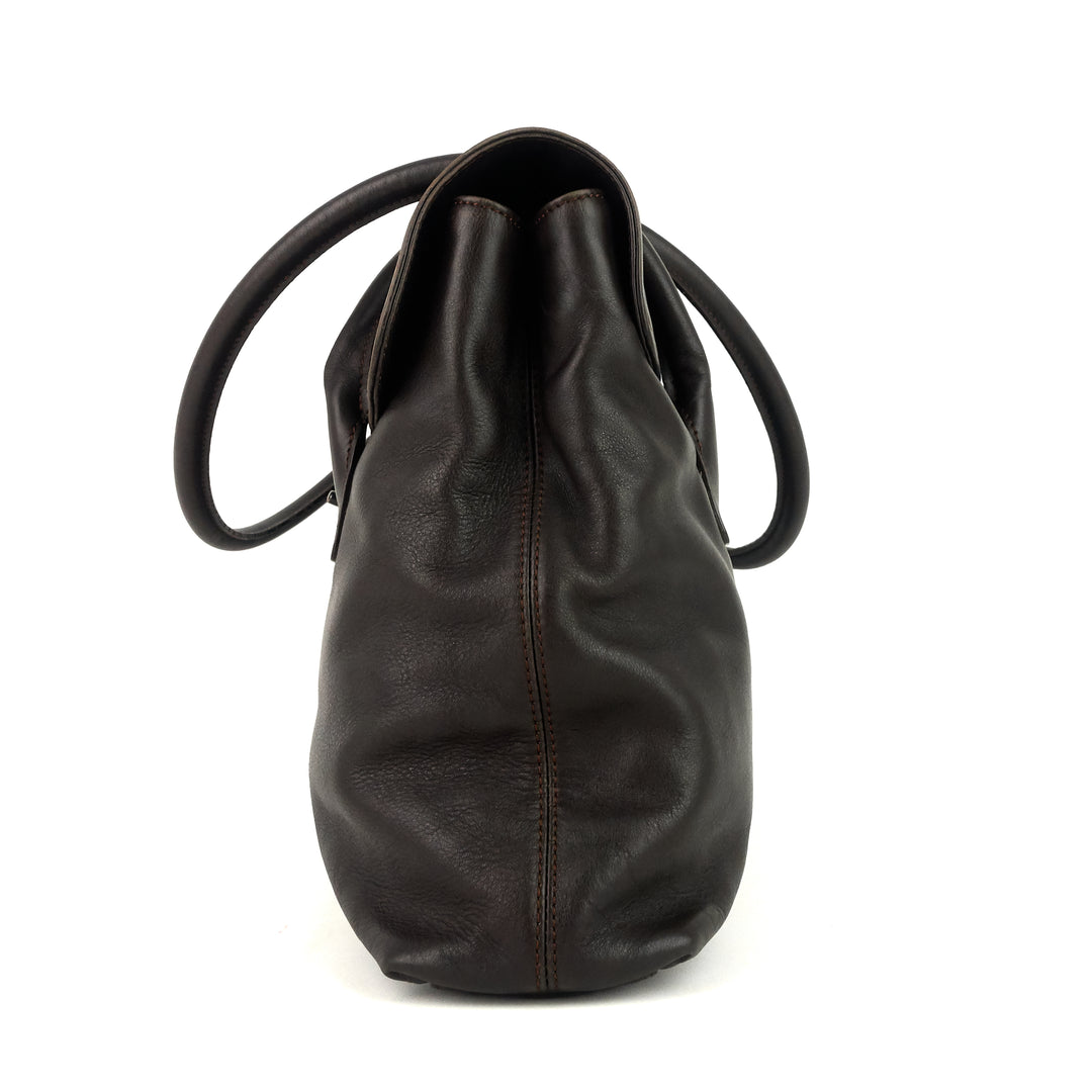 coco mark leather tote bag