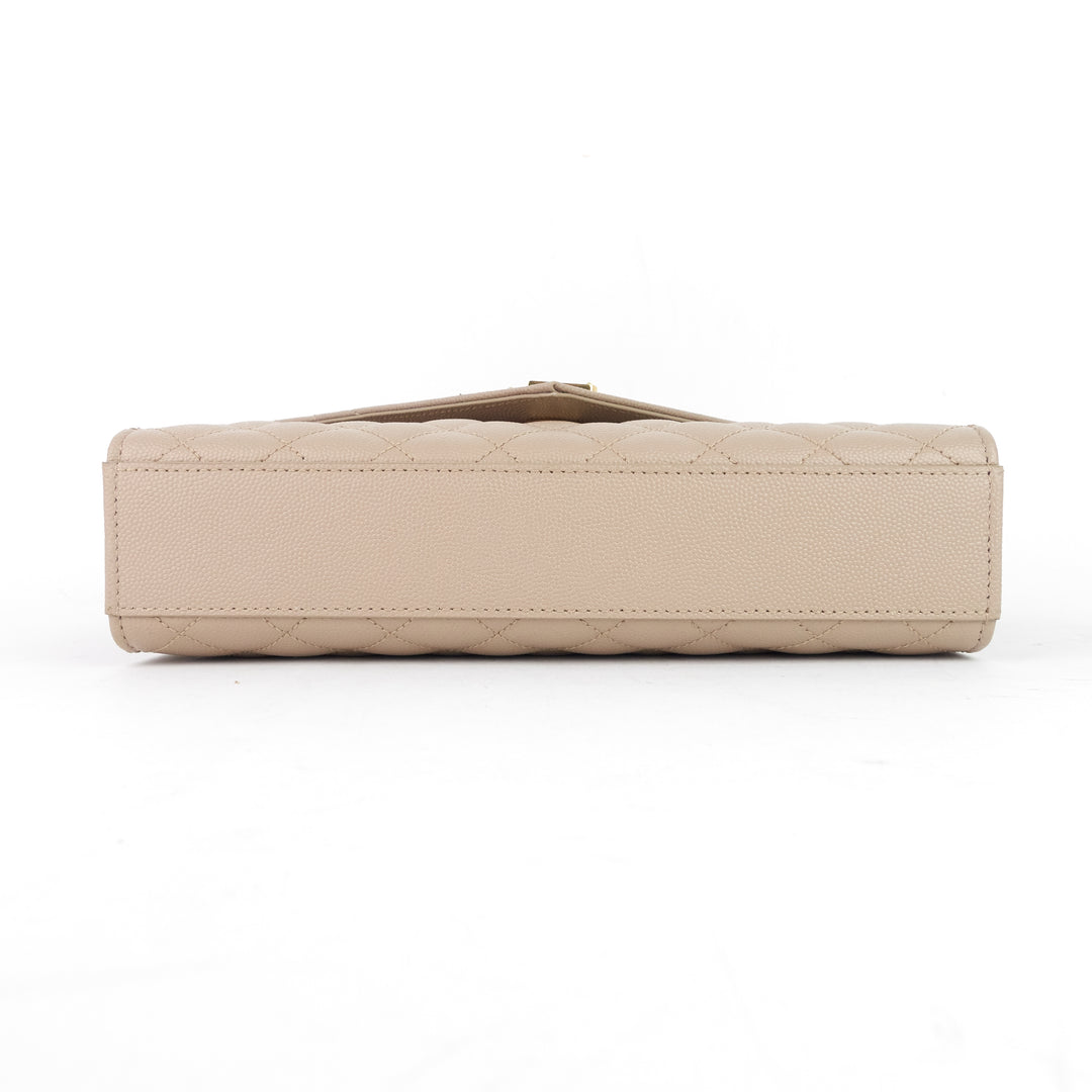 envelope medium grain de poudre matelassé calfskin bag