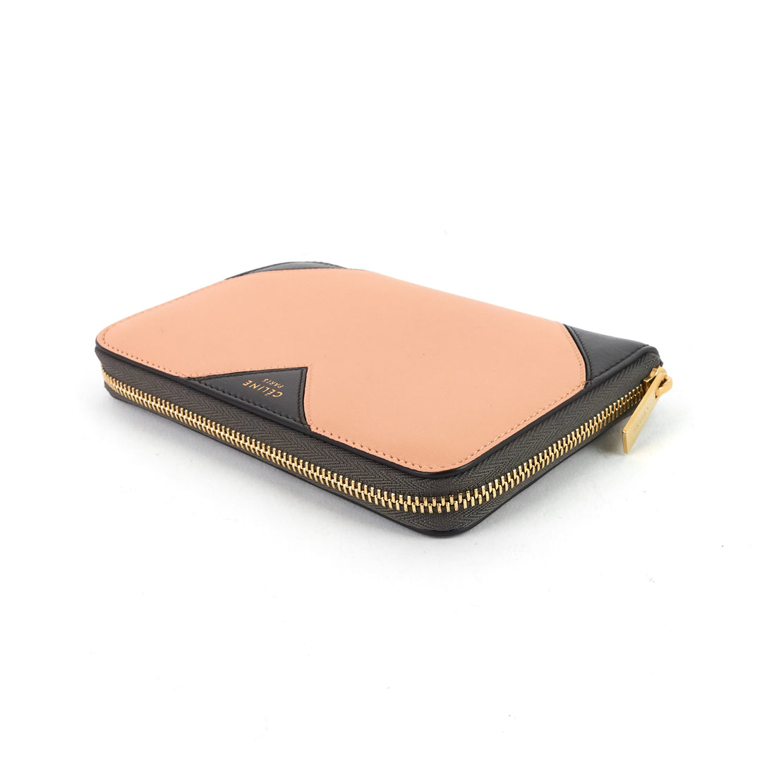 zip around coeur bicolour calfskin wallet