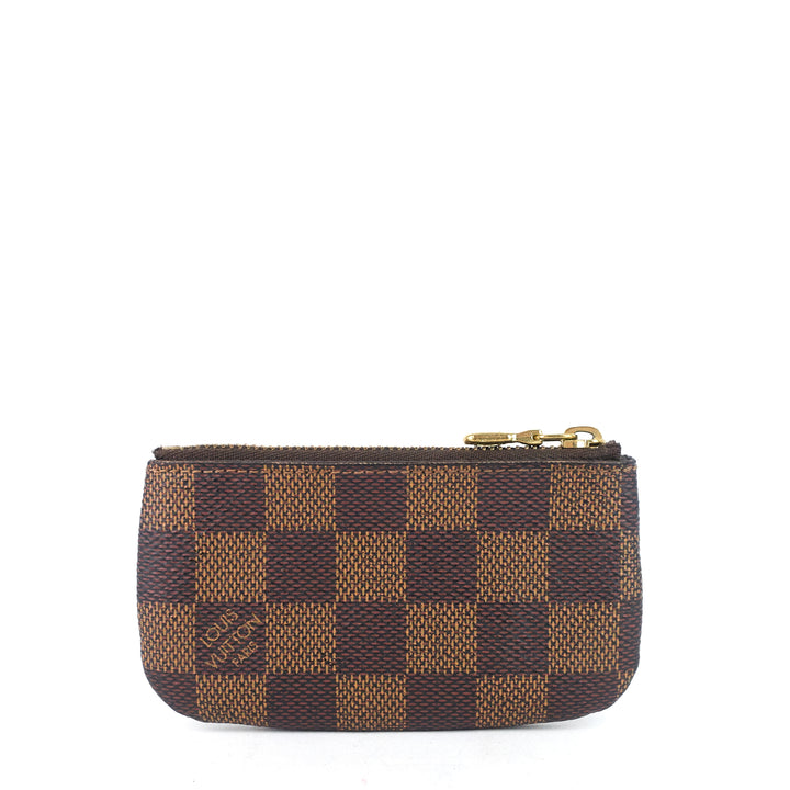 pochette cles damier ebene key pouch