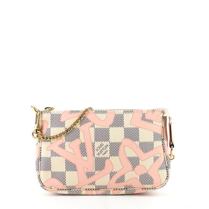pochette mini damier azur tahitienne canvas bag
