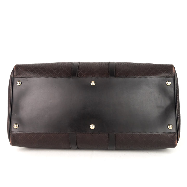 bright diamante leather carry-on duffle bag