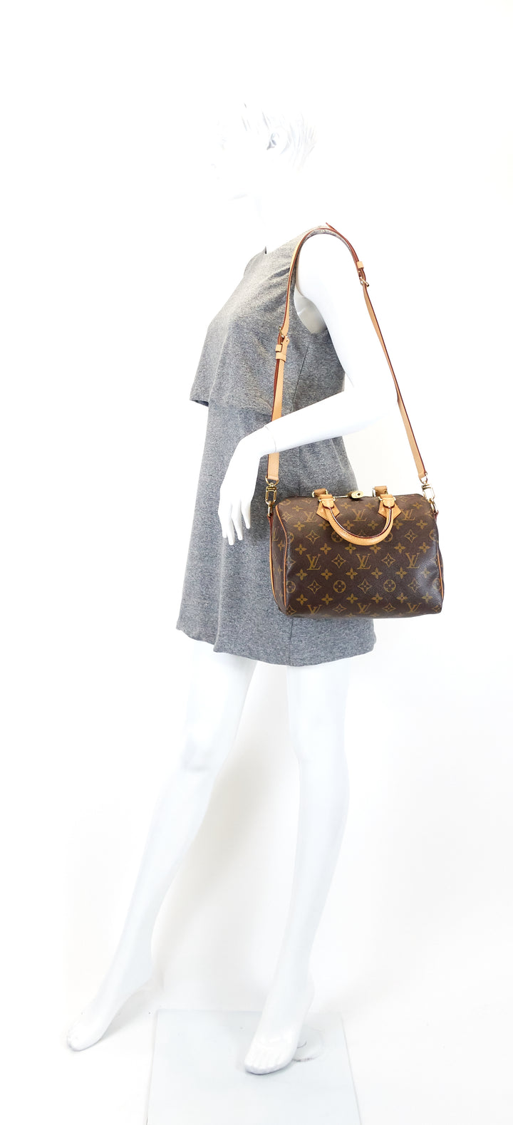 speedy 25 bandouliere monogram canvas bag