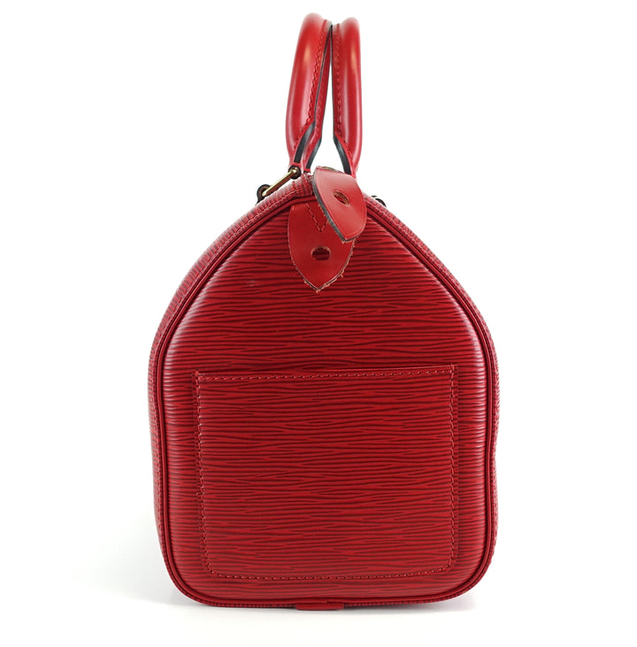 speedy 30 red epi leather bag