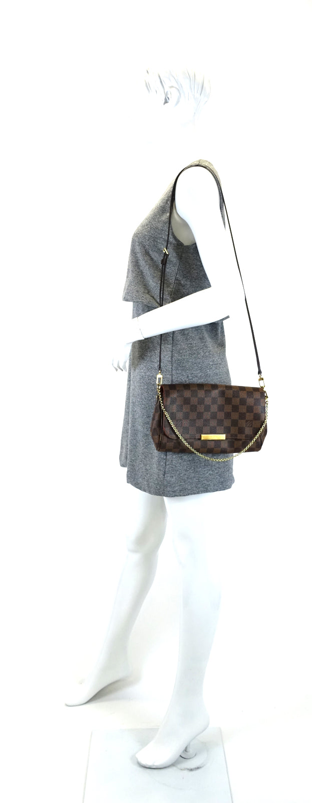 favorite mm damier ebene canvas handbag with strap