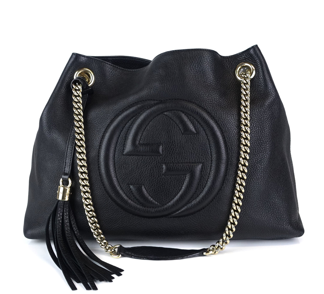 soho chain strap calf leather tassel bag