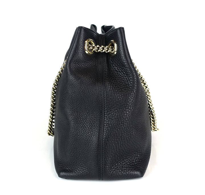 soho chain strap calf leather tassel bag