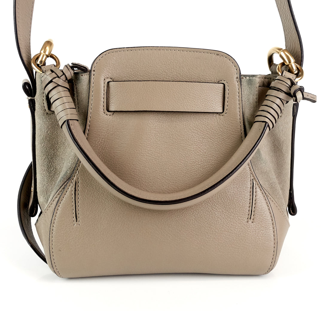 owen small suede and calf leather bag