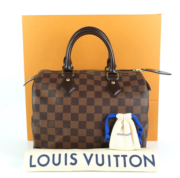 speedy 25 damier ebene canvas bag
