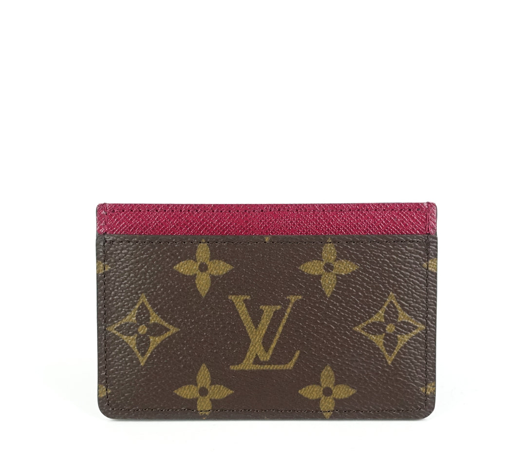 monogram canvas fuchsia card holder