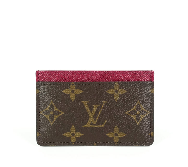 monogram canvas fuchsia card holder